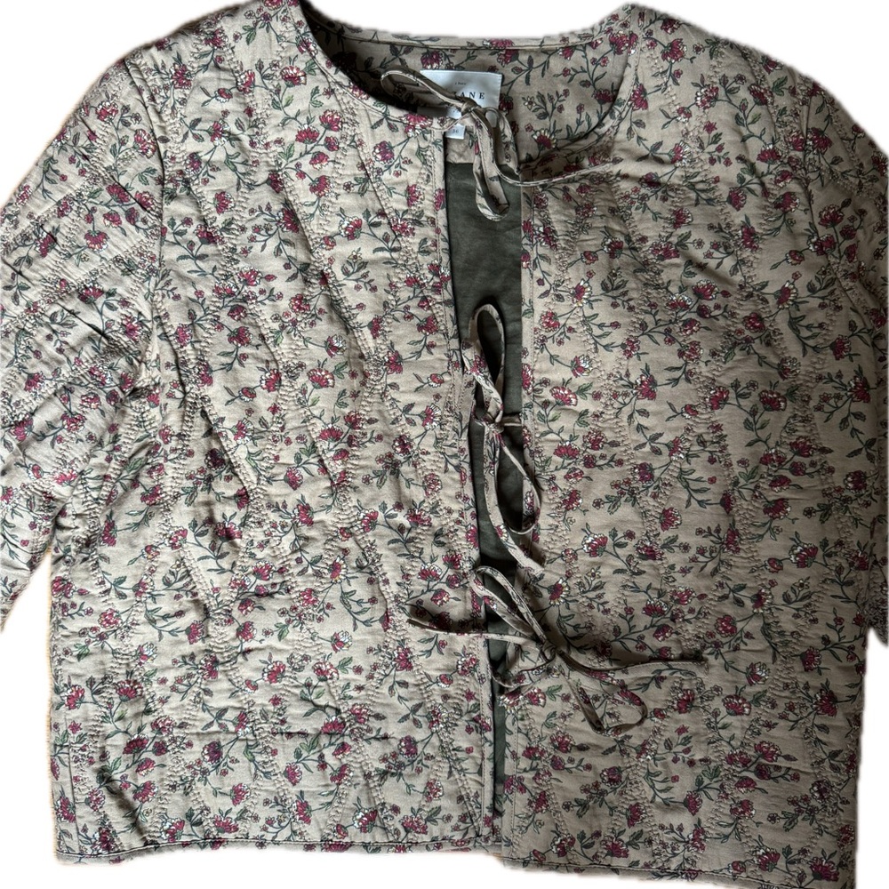 Sezane Floral Tie-Front Shacket